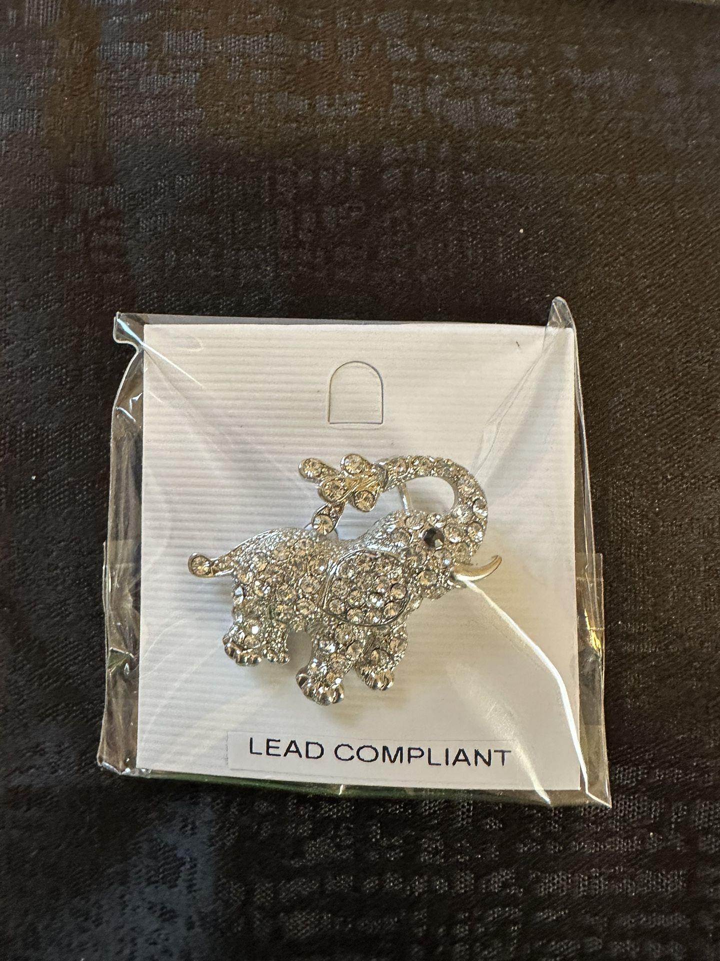 Silver Elephant Brooch
