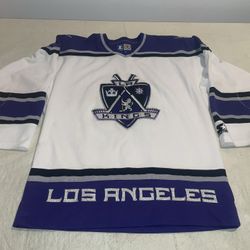 Youth L/xl Los Angeles Kings Starter Jersey NHL Clean Sewn White Vintage 90s LA