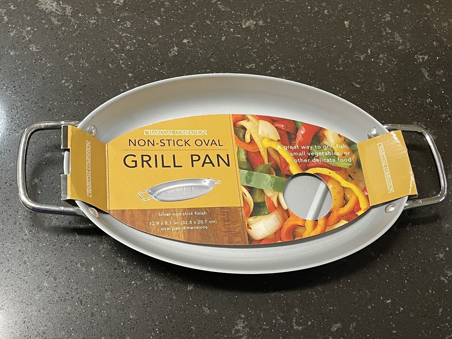 BBQ Accessories/Non-Stick Oval Grill Pan (12.9” Long) [EE]