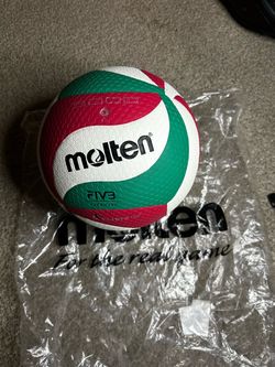 Brand New Molten Green and White Panel Volleyball