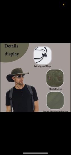 TNFFNA UPF50+ Mosquito Head Net Fishing Large Hat for Men Women, Outdoor Wasp Protection Safari Adju