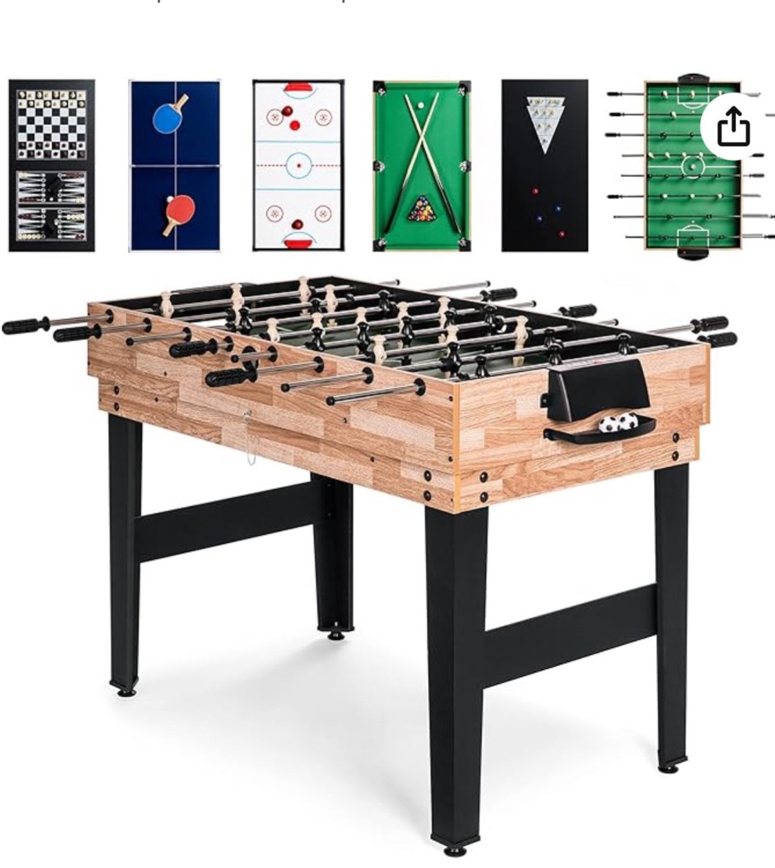 10 Game Table Hockey Foosball Tennis Pool Plus More