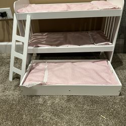 Badger Basket Doll Bunk Bed with Bedding and Ladder – White