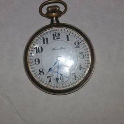 reduced 100 year old Hamilton 992 railroad pocket watch great shape

1921