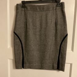 Club Monaco Gray Tweed Black Trim And Back Pocket Pencil Skirt Sz 4
