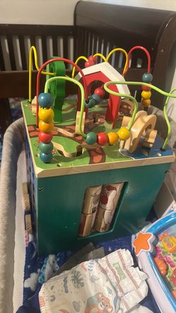 Wooden Activity Cube Bead Maze Toy