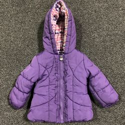 Weather Tamer girls size 18 month hooded fleece lined puffer winter coat jacket 
