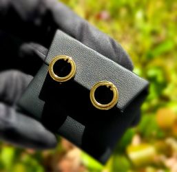 Jewelry 18k solid yellow gold onyx stone 4.00CTW stud clip on earrings