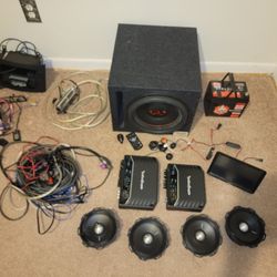 Sony Car Stereo W/Amps, Speakers, Remote Start And 12" Subwoofee