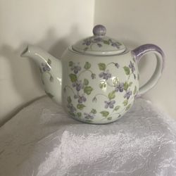 Porcelain 32oz Teapot pattern Violet Meadows by Andrea By Sadek