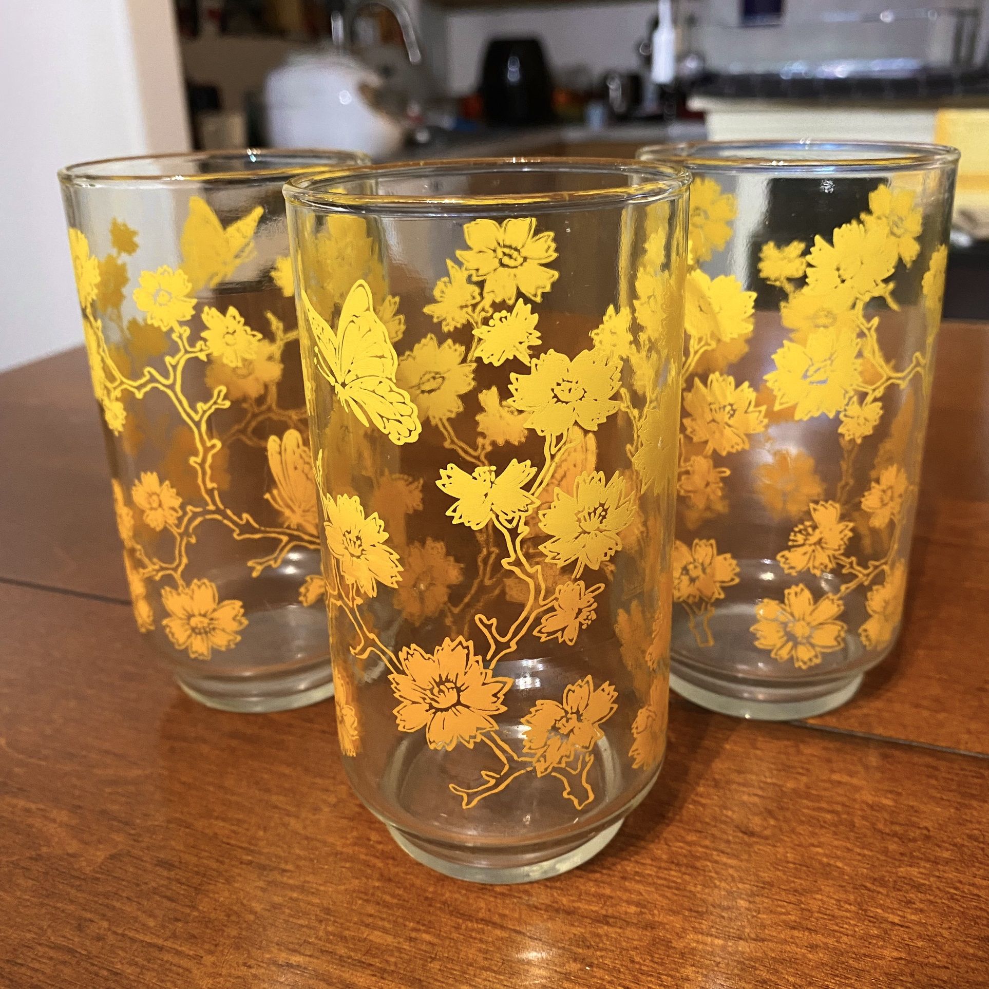 1970's butterfly wheat Libbey drinking glasses. : r/vintage