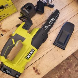Ryobi ONE+ 18V 8 in. Battery Pruning Chainsaw with 2.0 Ah Battery and Charger
