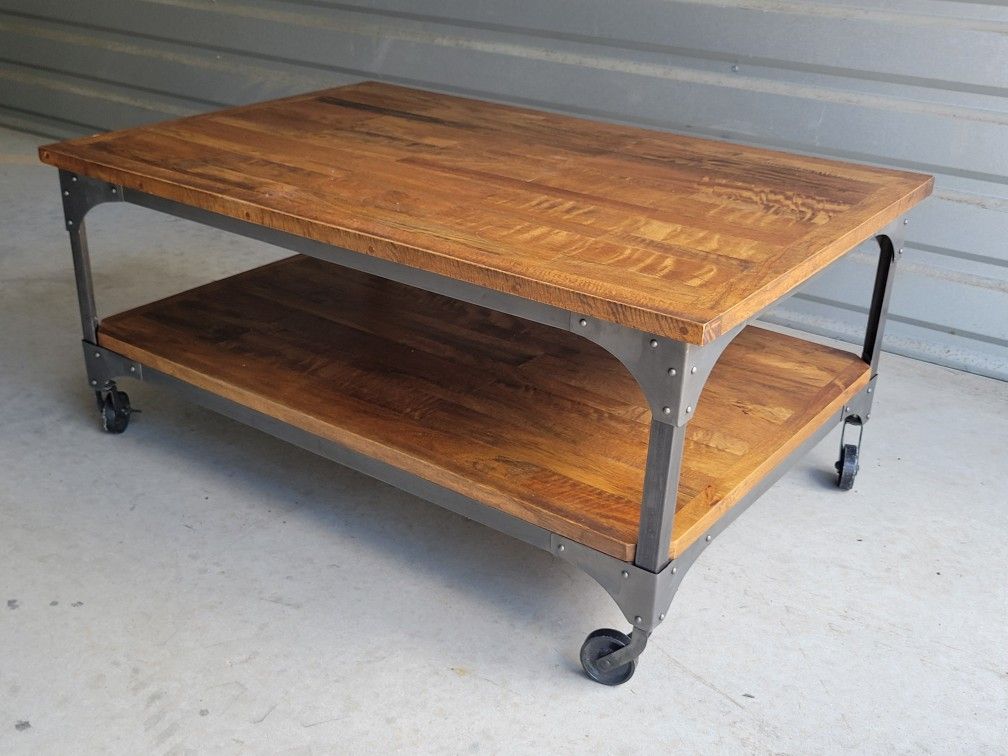 Wood & Cast Iron Coffee Table