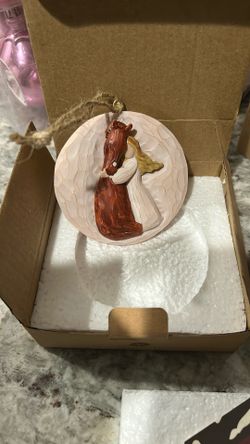 Ceramic Horse And Girl Ornament