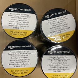 AmazonCommercial Electrical Tape 3/4-inch by 60-feet, BLack 6-Pack