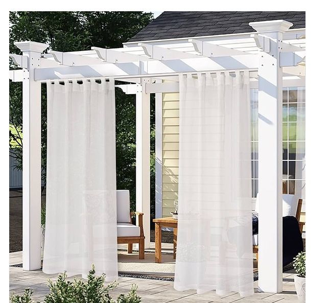 Indoor Outdoor Waterproof Curtain Huge 100x120 Inches White