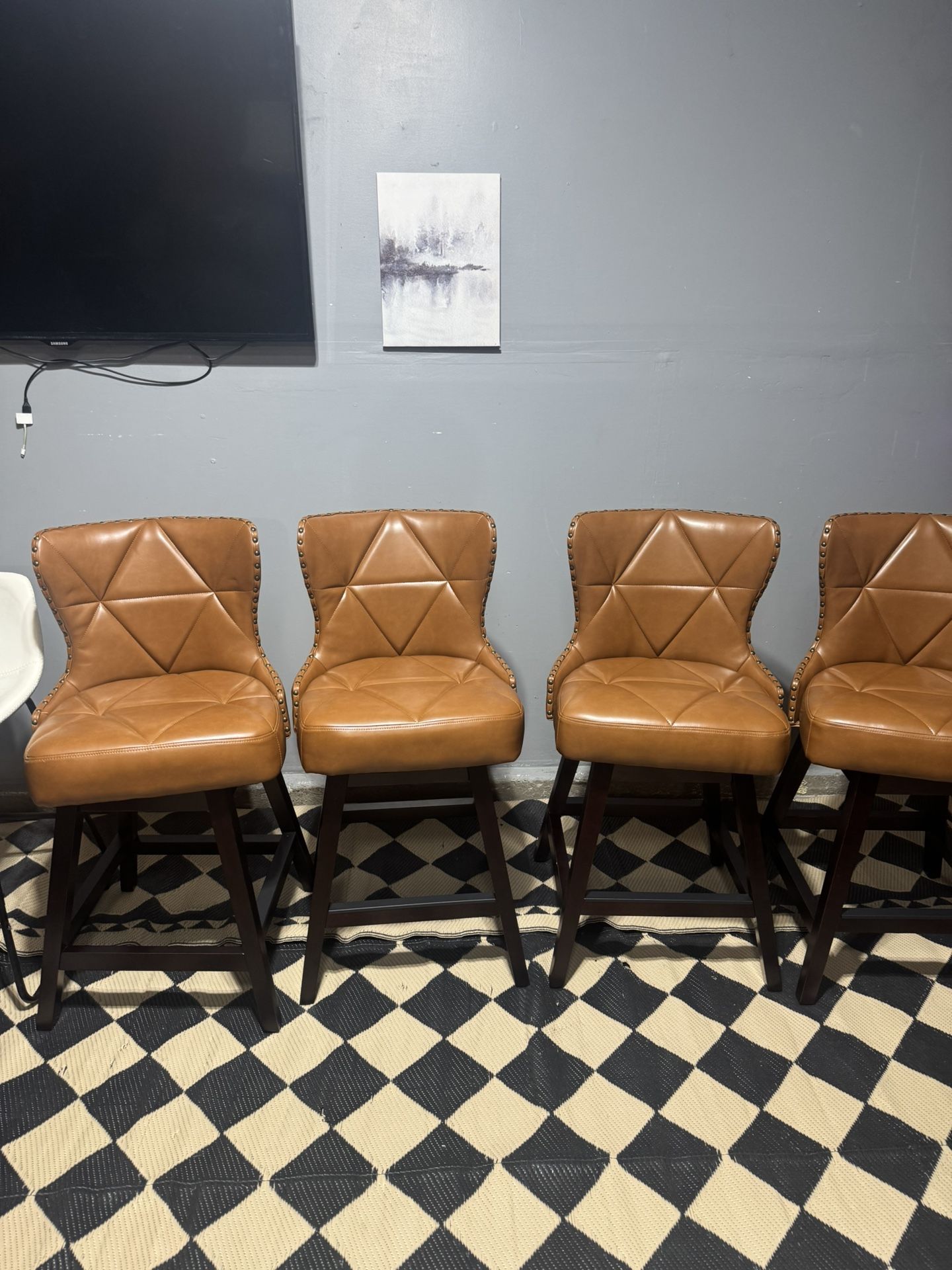 Set Of 4, 26”H. Counter Height Stools