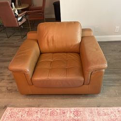 Leather Couch & Armchair 