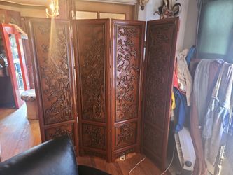 Solid Mahagony Carved Partition 