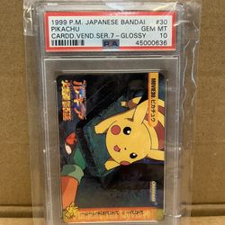 Pokemon Bandai Carddass Pikachu PSA 10