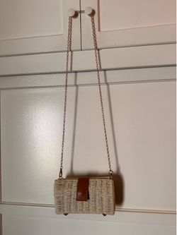 Woven cross body chain purse