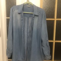 Soft Blue Lyocell Button-Up Shirt