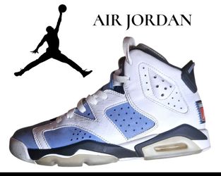Air Jordan 6 Retro GS UNC Size 5Y White University Blue 384665-410