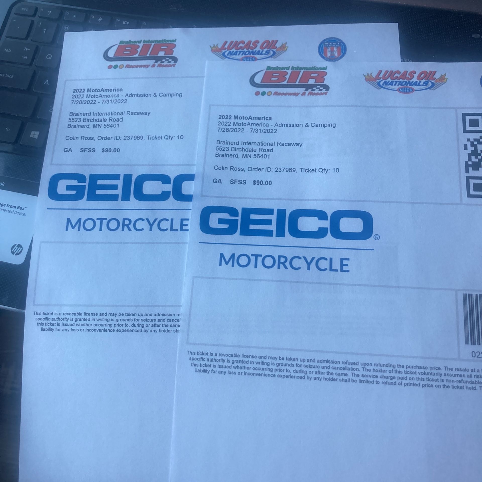 20222 Moto America -Admiission & Camping