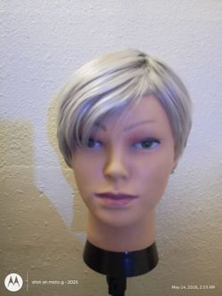 New gray synthetic wig $20 boy cut