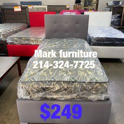 Twin beds with mattress