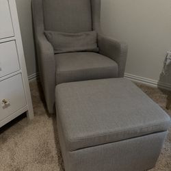 Swivel Glider with storage ottoman