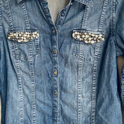 Denim Ladies Shirt. Upscale Brand