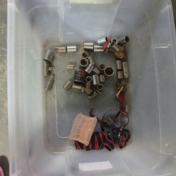Assortment of various sized mechanic sockets