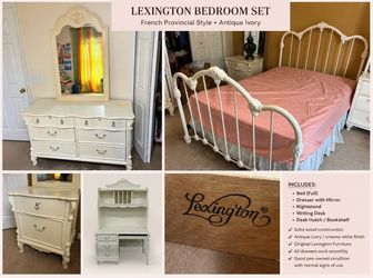 Lexington Bedroom Furniture Set – Solid Wood – Antique Ivory