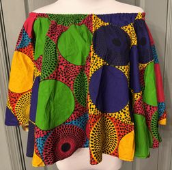 Custom made African colorful cotton top. S/M