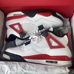 AIR JORDAN 4 RETRO WHITE/FIRE RED-BLACK BLANC/NOIR/ROUGE FEU