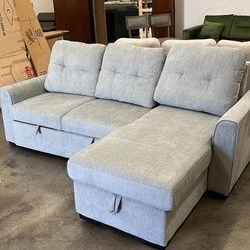 Begolya 2-Piece Reversible Sectional with Pull-out Bed and Hidden Storage🚨Finance&Delivery Available
