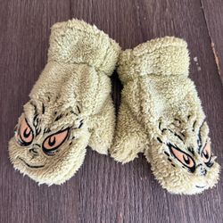Green The Grinch Kid Gloves 