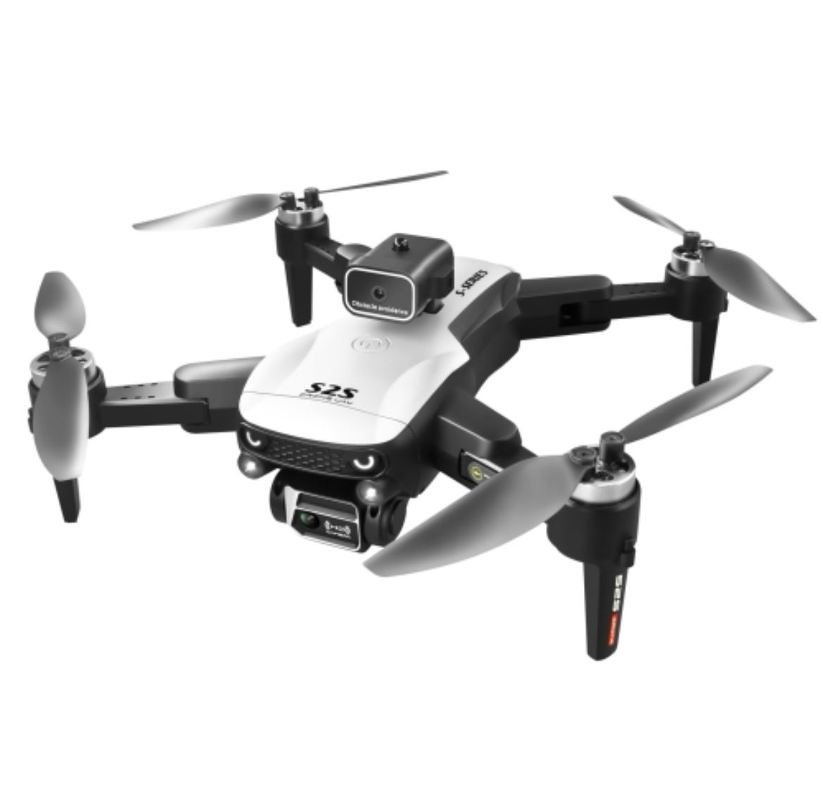 LS-S2S Obstacle Avoidance Brushless Dual Lens Aerial Photography Folding Drone, Specification:4K(White)