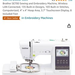 Brother SE700 Seeing And Embroidering Machine With Accessories 