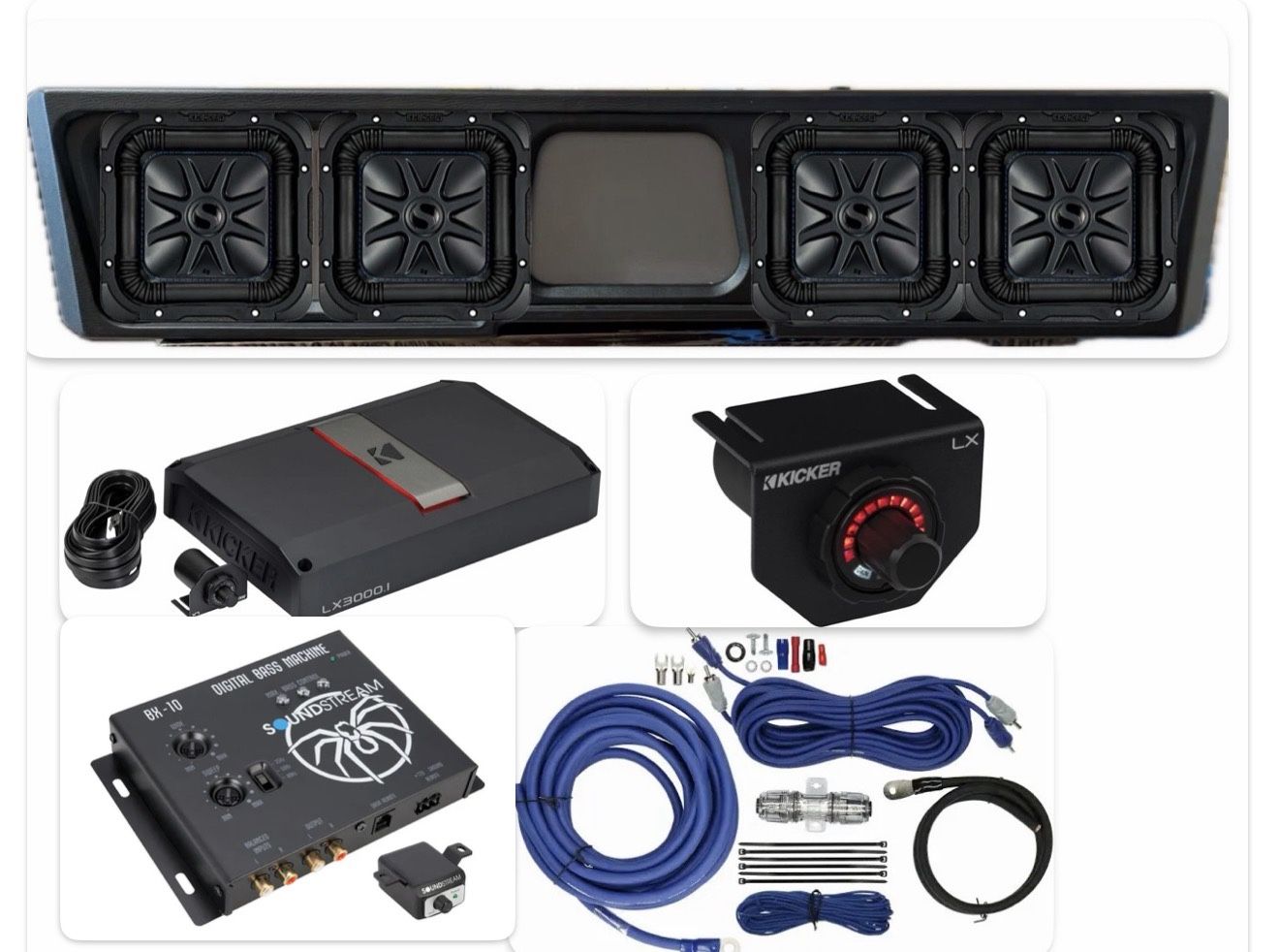 CHEVY SILVERADO GMC SIERRA 2019-2025 BASS PACKAGE KICKER AUDIO CUSTOM BOX INSTALLED