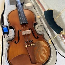 4/4 Dragon Violin with New Bow, Digital Tuner, Shoulder Rest, Extra Strings $240 Firm