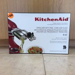 KITCHEN AID STAND MIXER ATTACHMENT SPIRALIZER WITH PEEL, CORE AND SLICE  