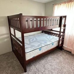 Rowe Dark Cherry Full/Full Bunk Bed / Brand New,  Mattress Sold Separately,  Financing Options 