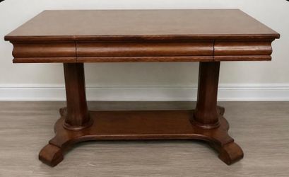 Antique-Style Wood Double Pedestal Table