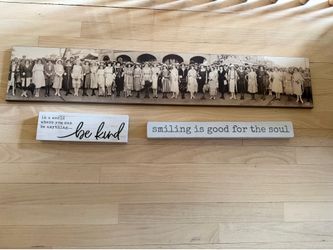 3/$10 wood decorative signs/pictures
