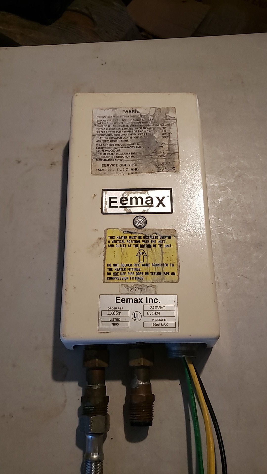Eemax Tankless water heater