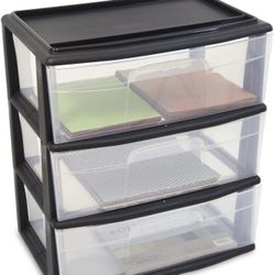 Black Frame Clear Drawers $25
