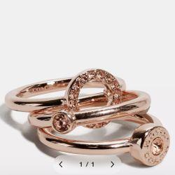 Coach Stackable Rose Gold Ring Set - Size 6