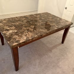 Marble-Top Dining Table – Good Condition